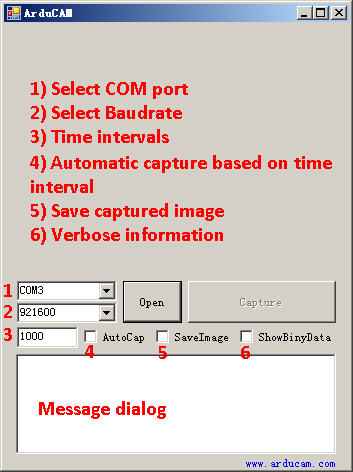 ArduCAM host application demonstration