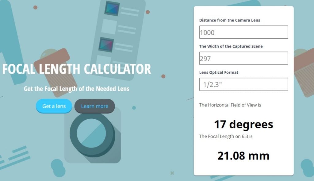 focal length calculator A4 paper