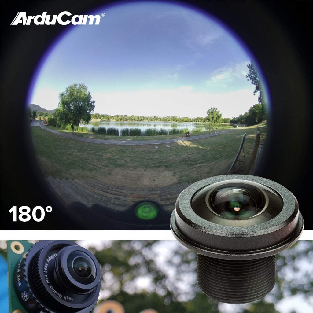 raspberry pi high quality camera wide angle fisheye lens m12 arducam