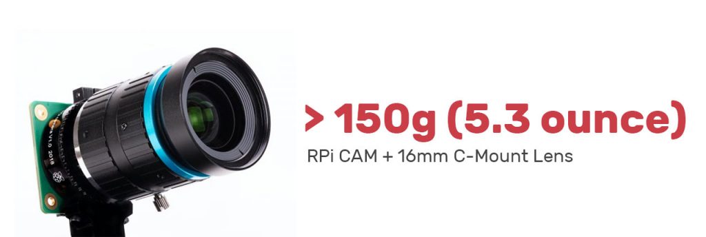 raspberry pi high quality camera c mount 16mm lens weight