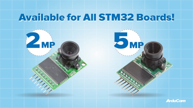 best camera modules available for stm32 F H G L U and W series