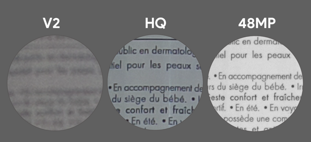 48mp camera vs camera module v2 and HQ camera